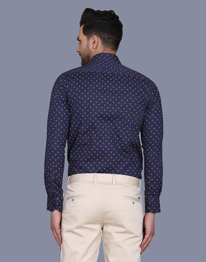 Cotton Satin Leaf Ditsy Printed Shirt