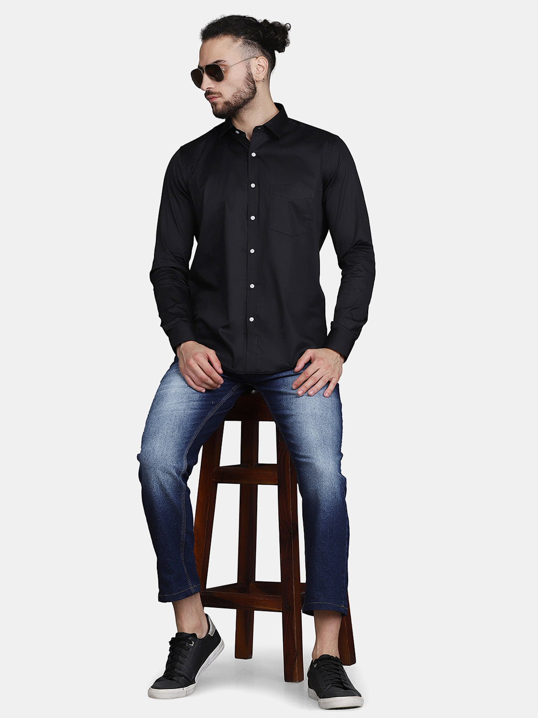 Men Black Classic Casual Shirt