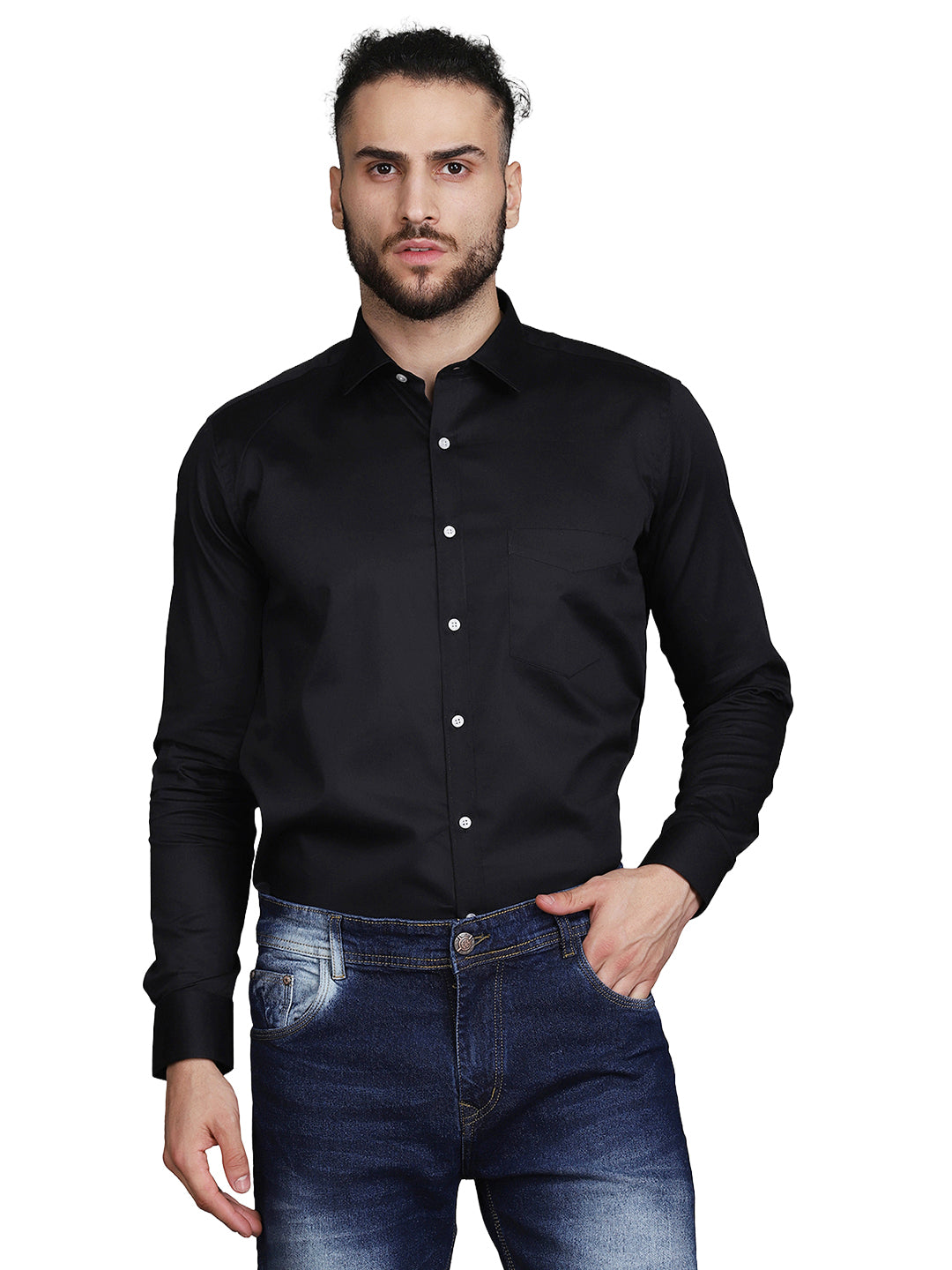 Men Black Classic Casual Shirt