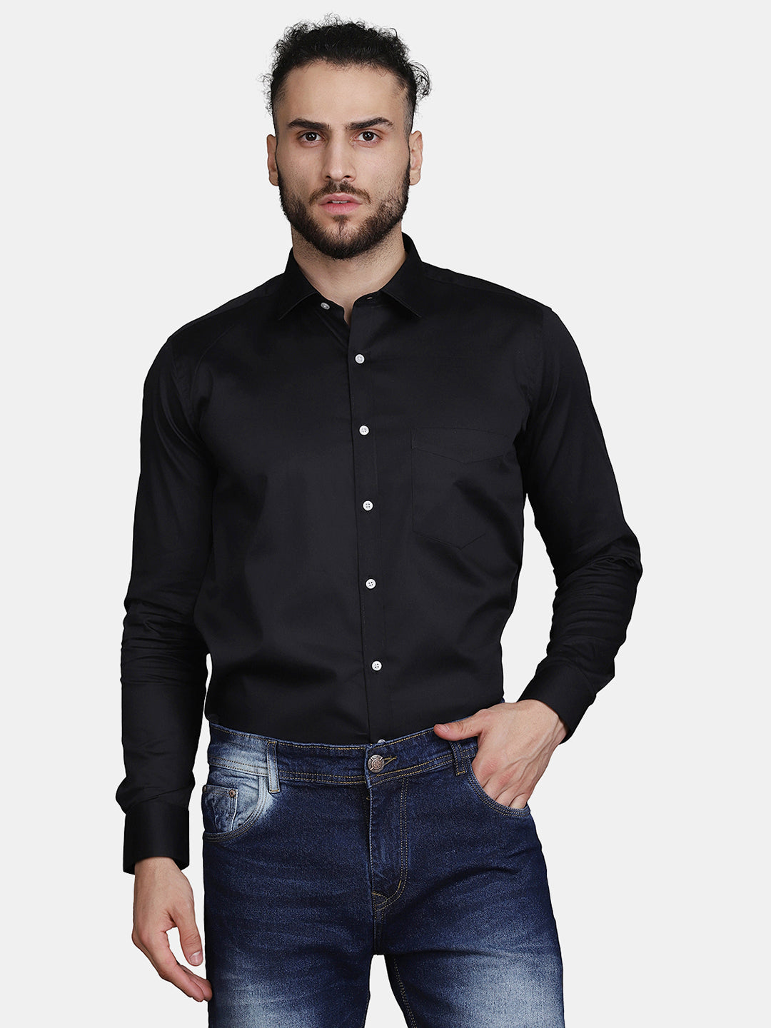 Men Black Classic Casual Shirt