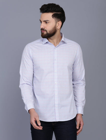 Blue Cotton Checkered Shirt
