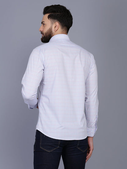 Blue Cotton Checkered Shirt