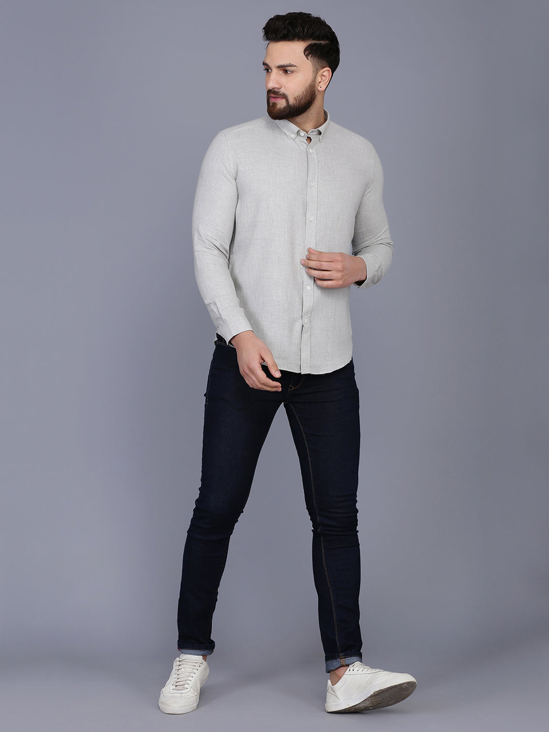 Men Slim Fit Flannel Casual Shirt