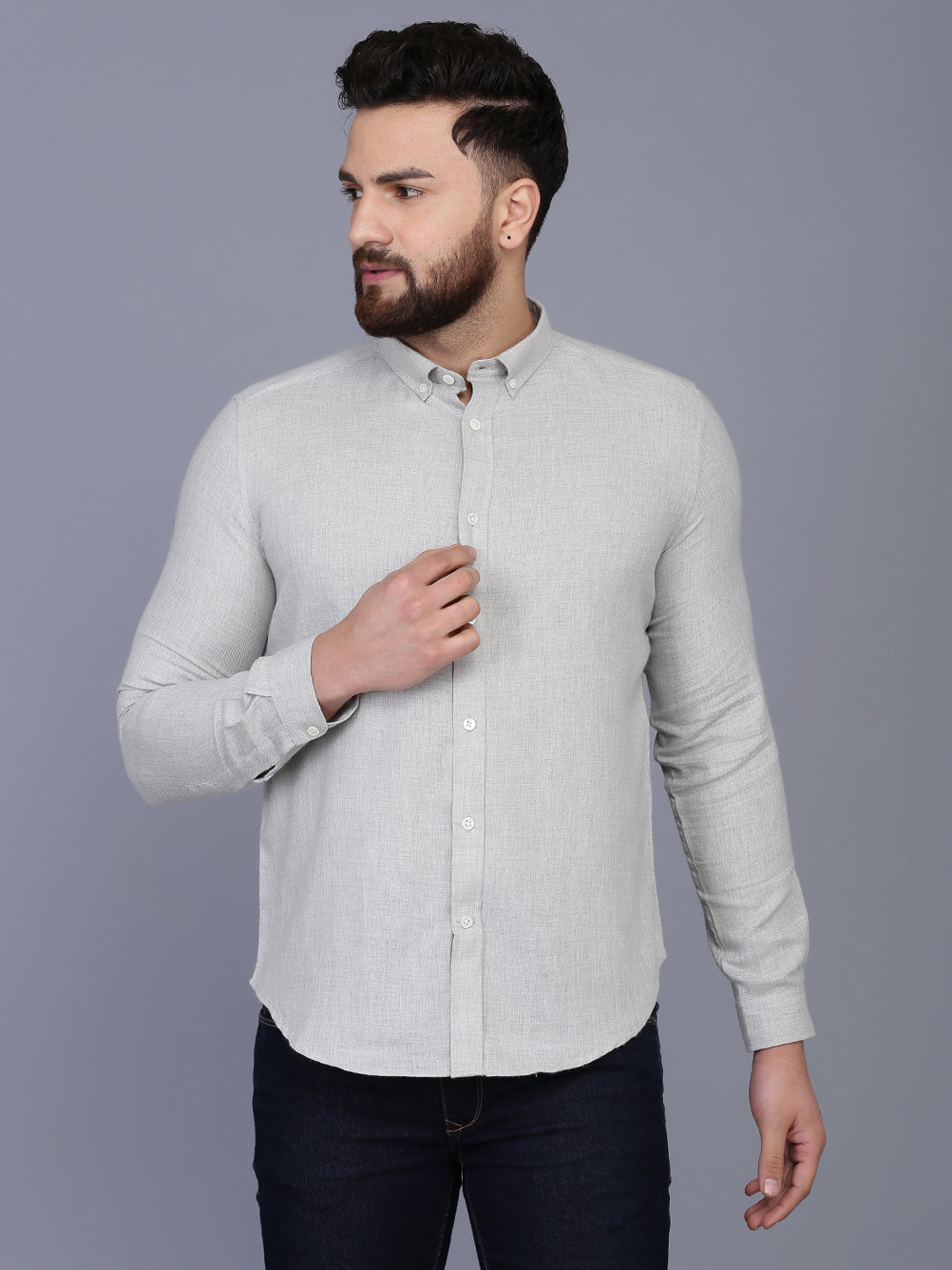 Men Slim Fit Flannel Casual Shirt