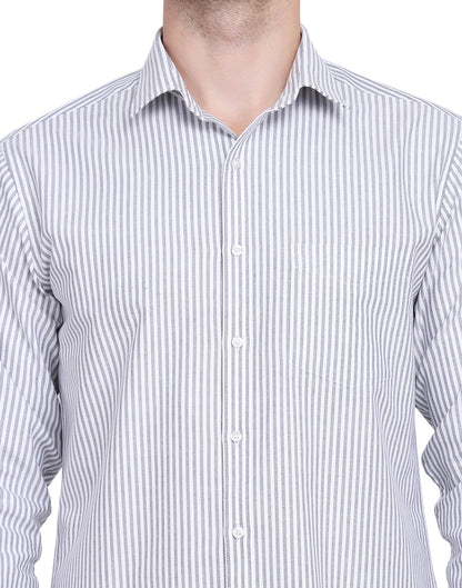 Cotton Oxford Casual Black & White Striped Shirt