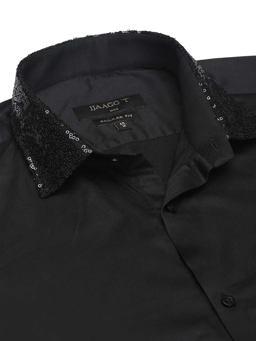 Black Slim Fit Cotton Blend Formal Shirt