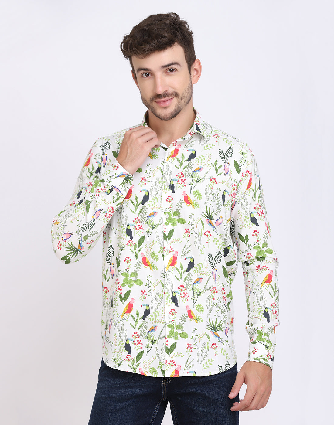 Birds Printed Regular Fit Casual/Party Shirt