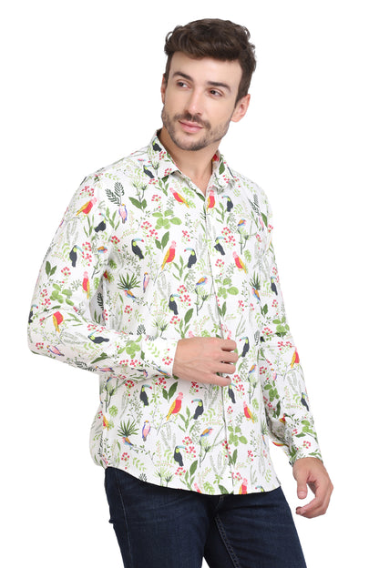 Birds Printed Regular Fit Casual/Party Shirt