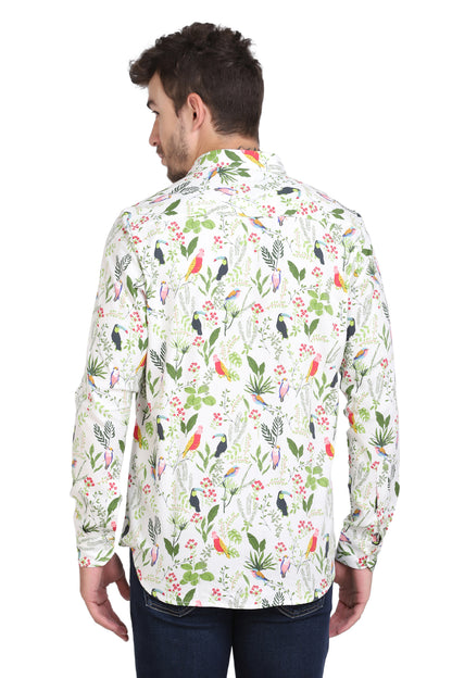 Birds Printed Regular Fit Casual/Party Shirt