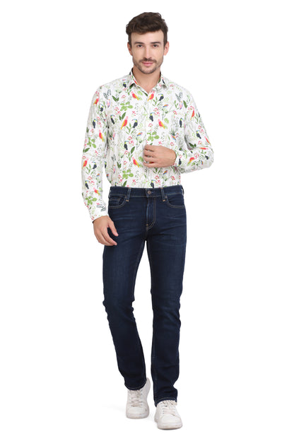 Birds Printed Regular Fit Casual/Party Shirt