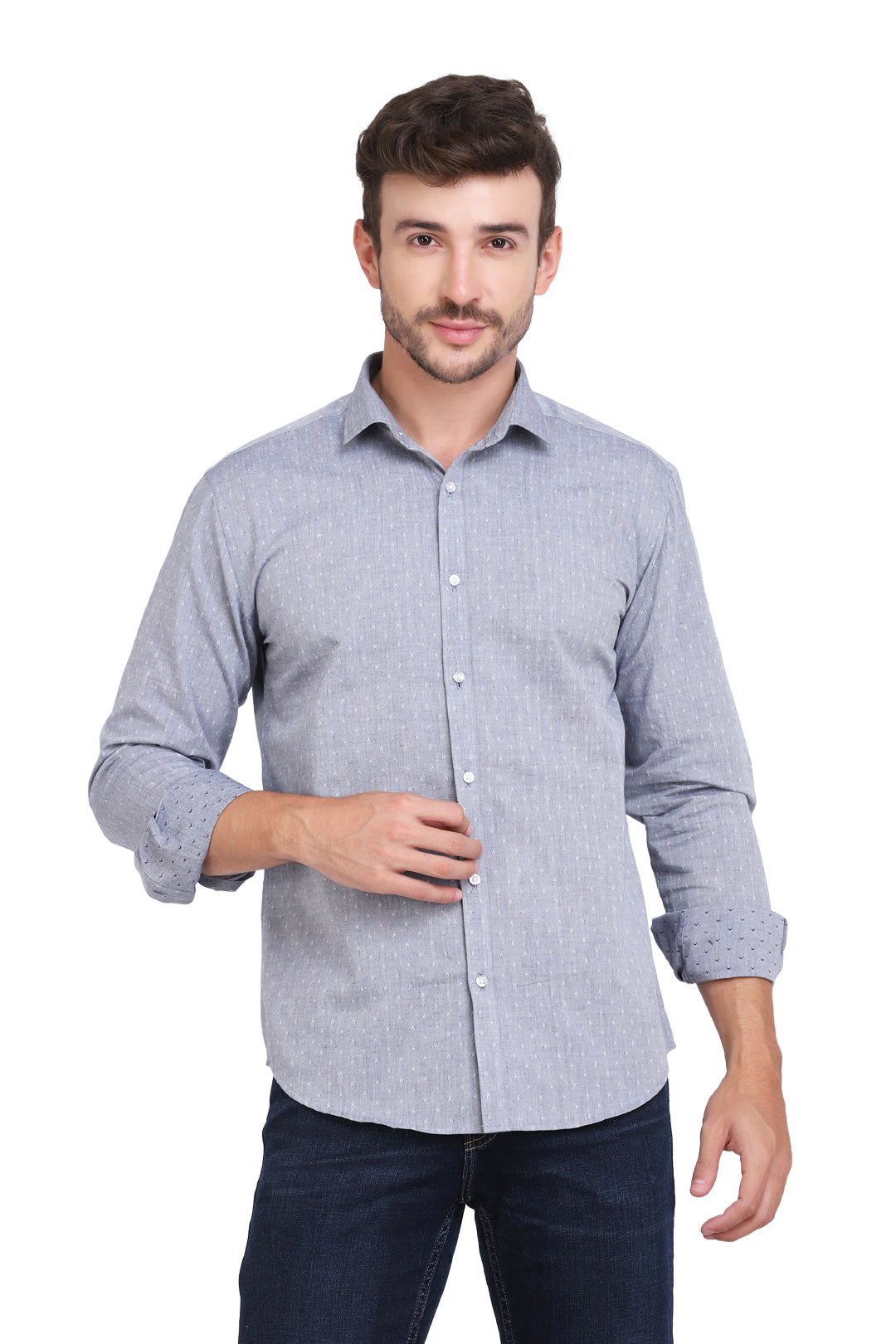 Blue Chambray Dobby Formal Shirt