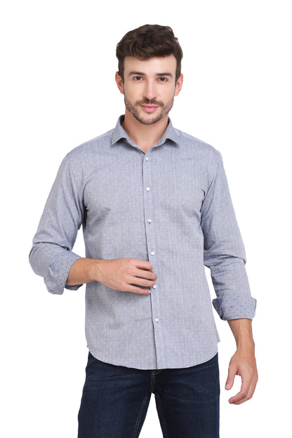 Blue Chambray Dobby Formal Shirt