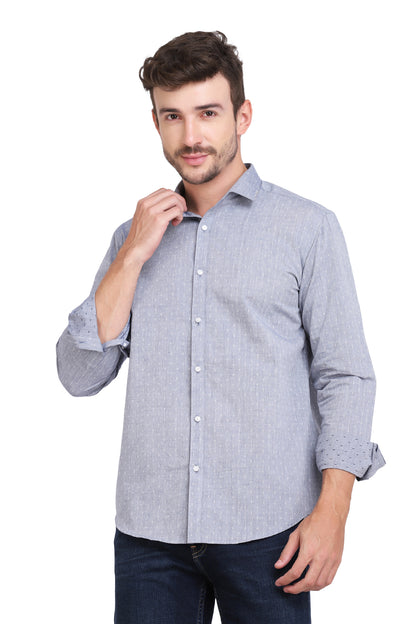 Blue Chambray Dobby Formal Shirt