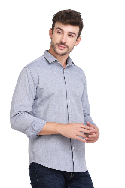 Blue Chambray Dobby Formal Shirt