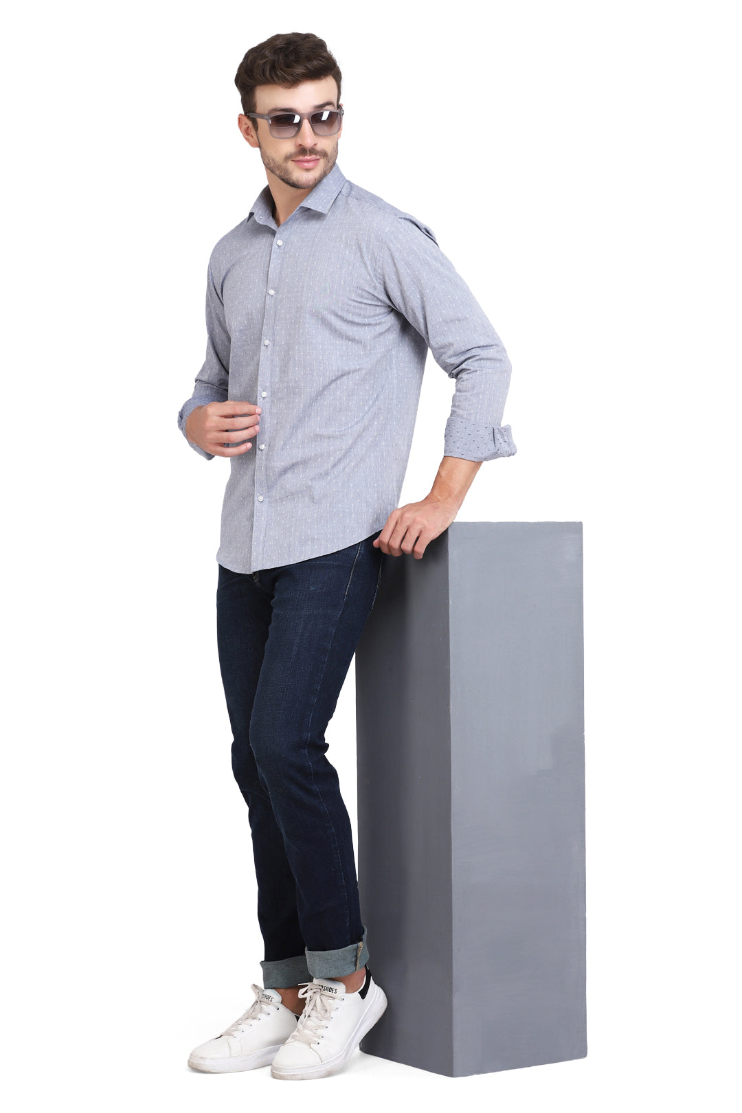 Blue Chambray Dobby Formal Shirt