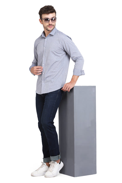 Blue Chambray Dobby Formal Shirt