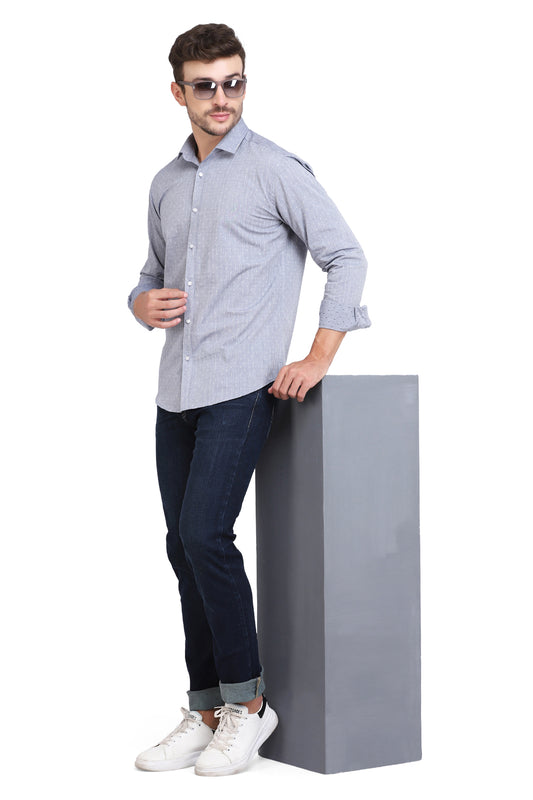 Blue Chambray Dobby Formal Shirt