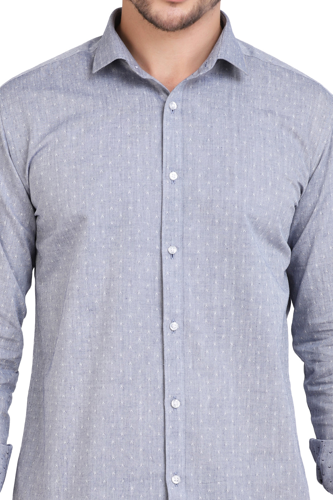Blue Chambray Dobby Formal Shirt