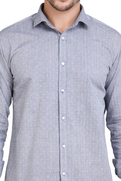 Blue Chambray Dobby Formal Shirt