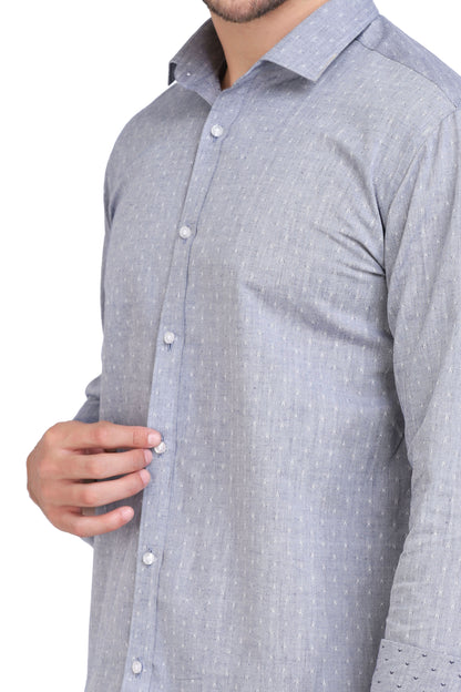 Blue Chambray Dobby Formal Shirt