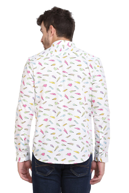 Conversational Airplane Print Men’s Shirt