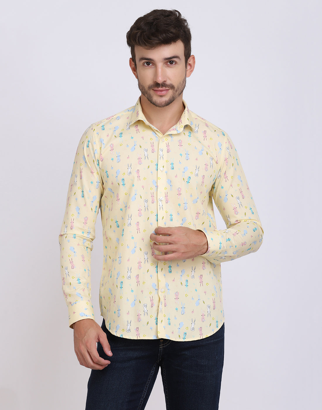 conversational bunny print men’s Shirt