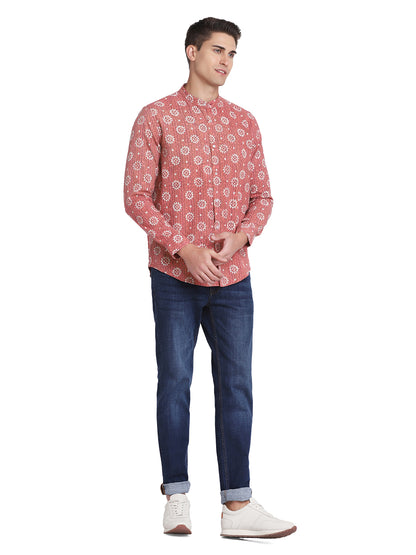 Ethnic  Drops Stripes Print Shirt