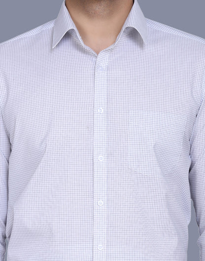 Cotton yarn dyed micro checkered shirt