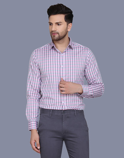 Checkered Yarn Dyed Pink Men’s Shirt