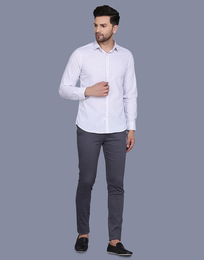 Cotton Blend Checkered Men's Shirt