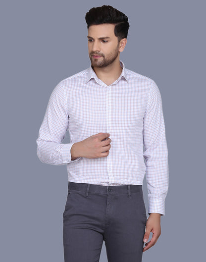Cotton Blend Checkered Men's Shirt