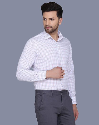 Cotton Blend Checkered Men's Shirt