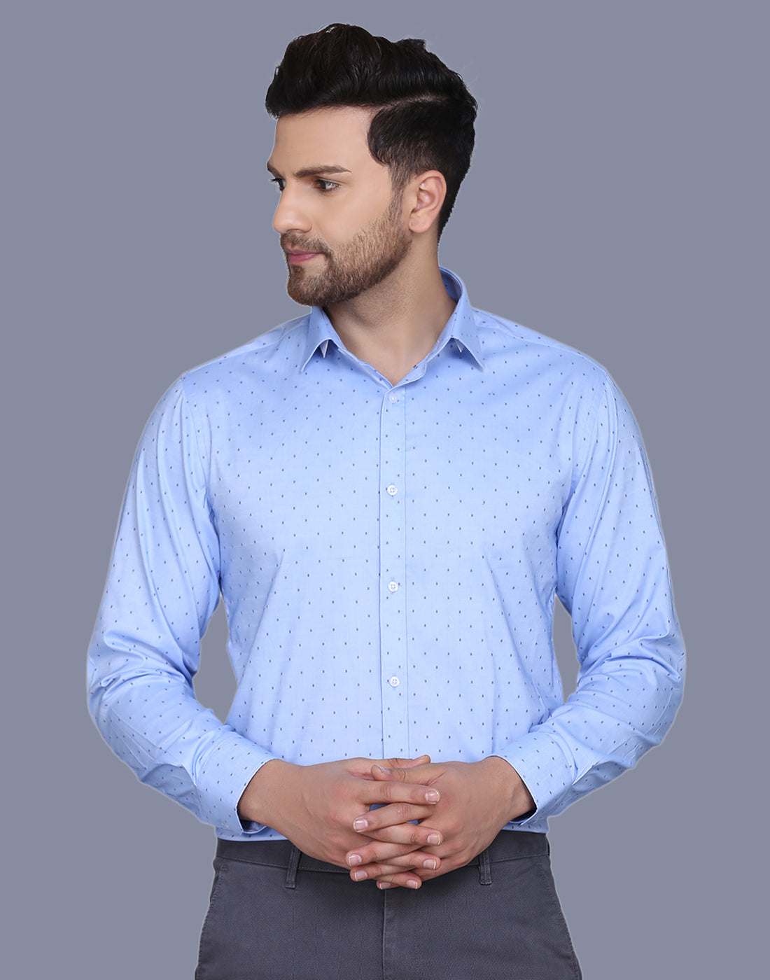 Light Blue Chambray Dobby men’s Shirt