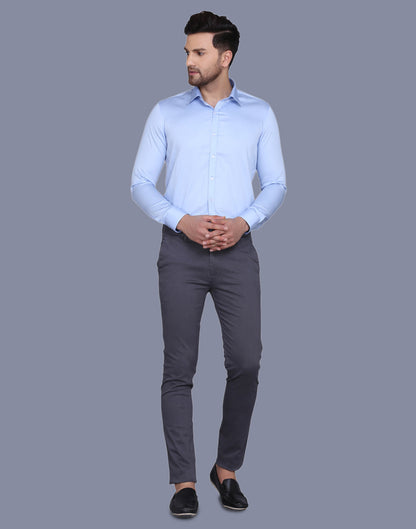 Sky Blue Cotton Satin Shirt