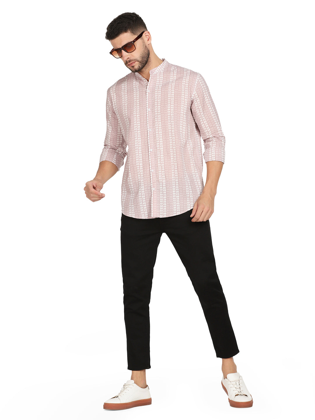 Ethnic  Drop Vertical Stripes Print Shirt