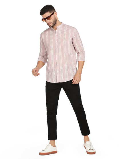 Ethnic  Drop Vertical Stripes Print Shirt