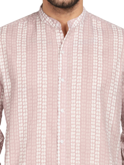 Ethnic  Drop Vertical Stripes Print Shirt