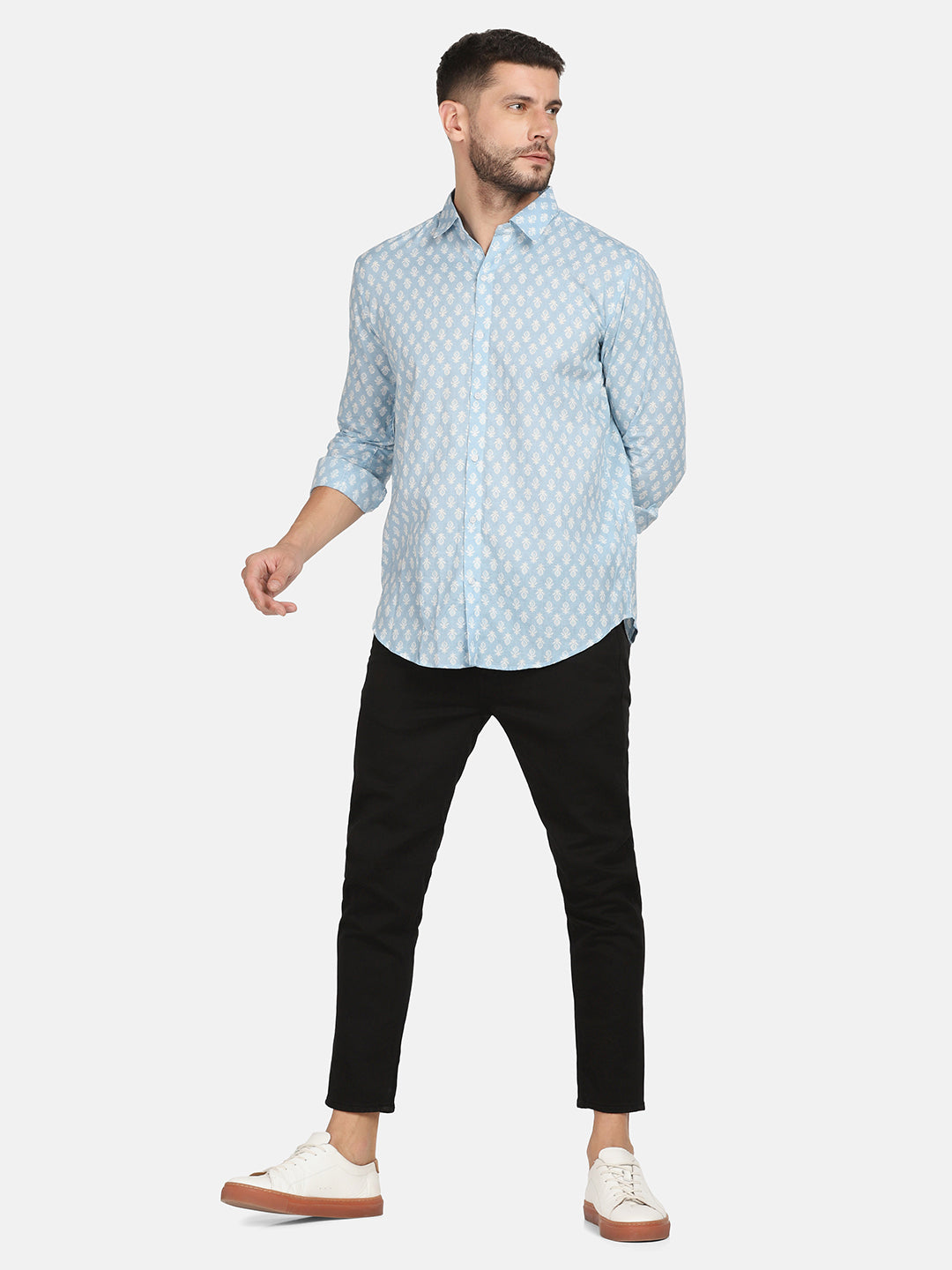 ETHNIC  DROP STRIPES PRINT SHIRT