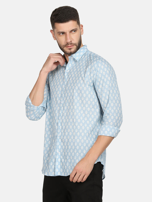 ETHNIC  DROP STRIPES PRINT SHIRT