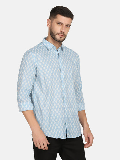 ETHNIC  DROP STRIPES PRINT SHIRT