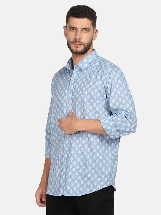 ETHNIC  ROYAL BOOTA PRINT SHIRT