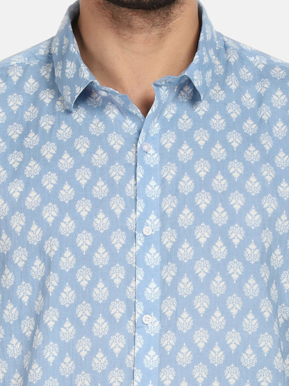 ETHNIC  ROYAL BOOTA PRINT SHIRT