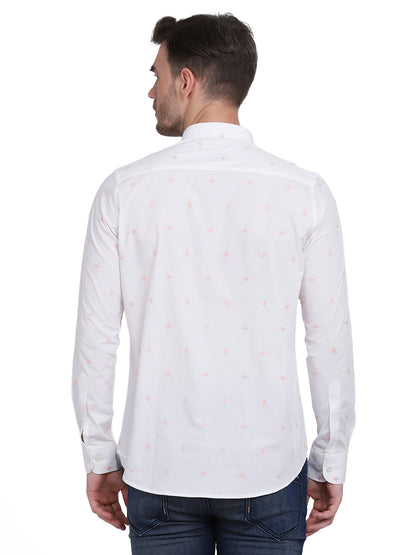 White with floral embroidered shirt Casual/Party Shirt
