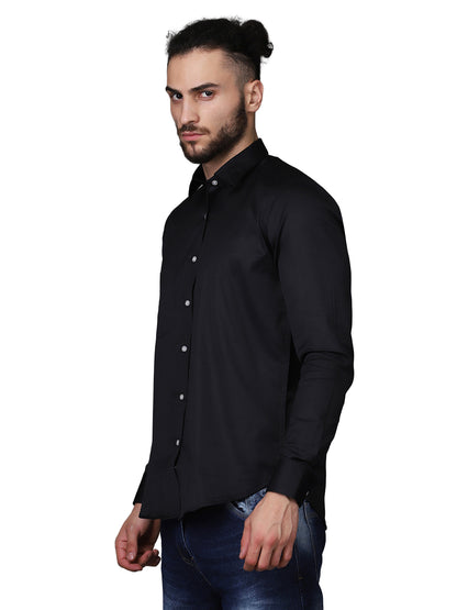 Men Black Classic Casual Shirt