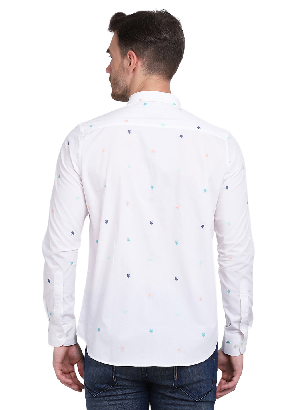 White with embroidered shirt Casual/Party Shirt
