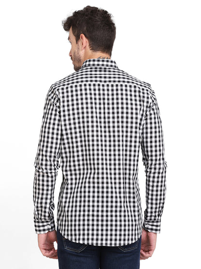 Black & White Mini Checkered Cotton Shirt