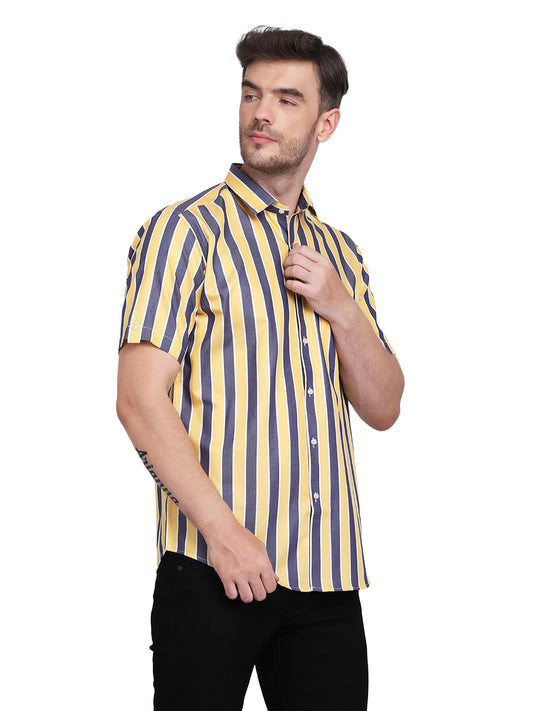 Blue & yellow wider Stripe shirt