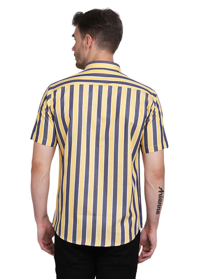 Blue & Yellow Wider Stripe Shirt