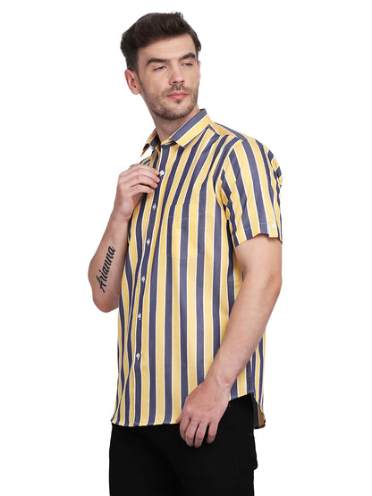 Blue & Yellow Wider Stripe Shirt