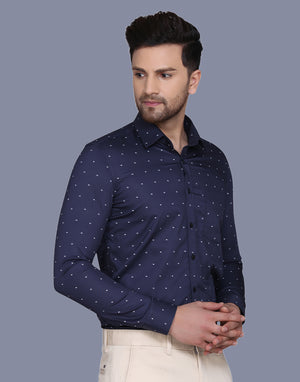 Cotton Satin Ditsy Printed Shirt